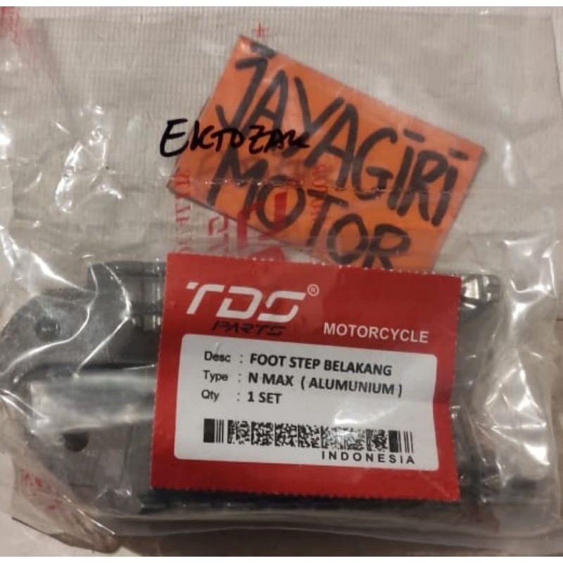 FootStep NMAX Belakang Tempat Kaki Foot Step Pelat Plat Injekan TDS Alumunium Aluminium Karet Pijaka