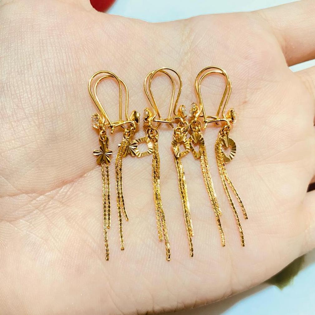 Anting Panjang Perak 925, Sepuh Emas Kuning