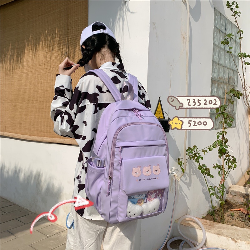 Tas Sekolah Anak Perempuan Tas Ransel Wanita Cewek Tas Ransel Backpack Wanita Model Korea Impor Murah-7