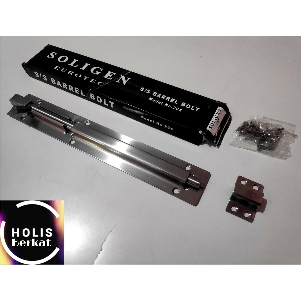 Grendel Selot Slot Pintu / Barrel Bolt SOLIGEN 10&quot;