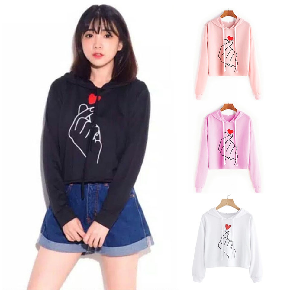 Sweater Hoodie Crop SARANGHAE BSR