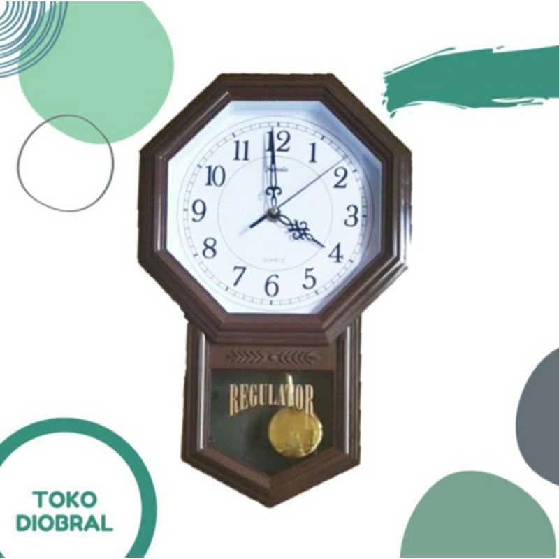 Jam Dinding Regulator bunyi melodi dan Jam bandul