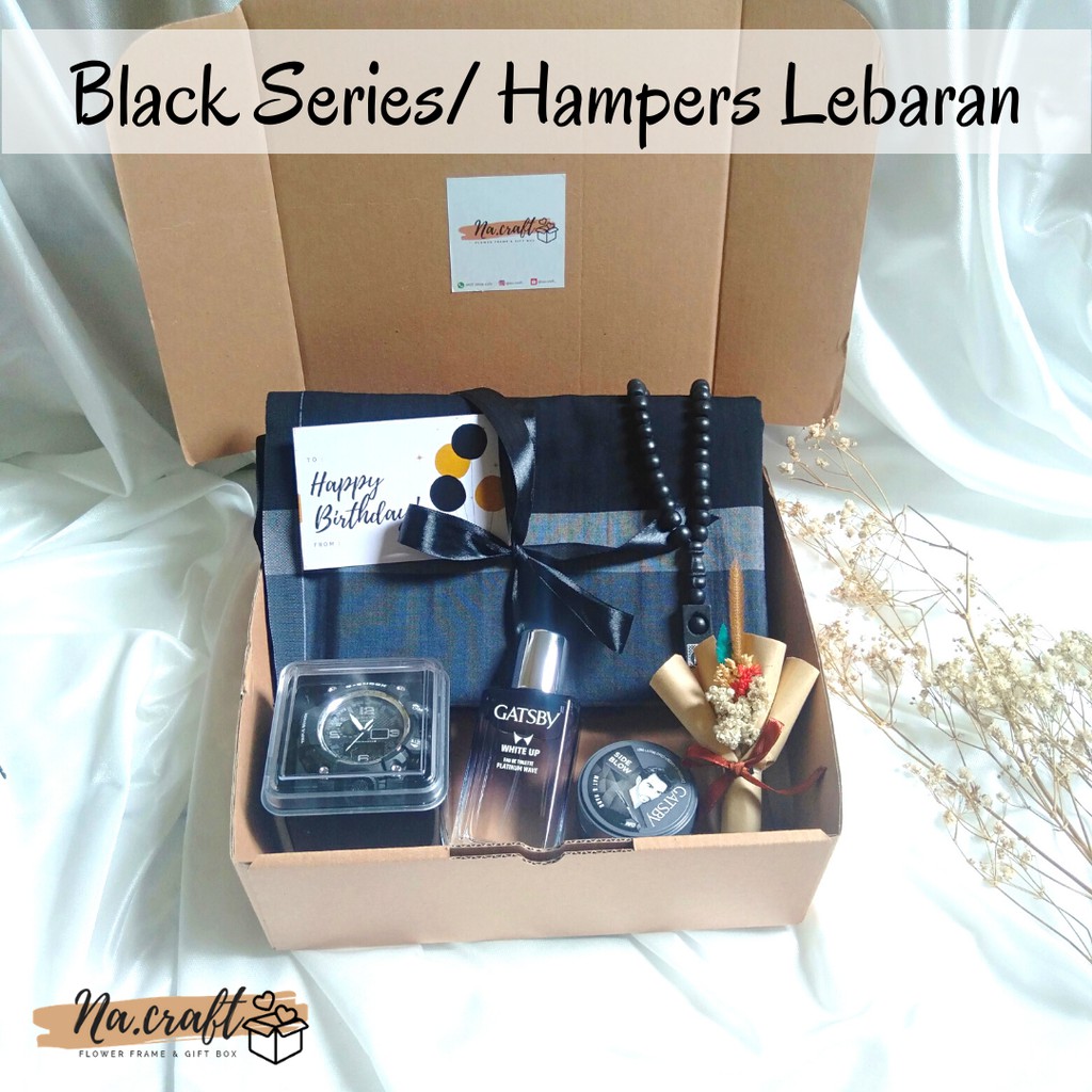 

[READY STOCK!!] Hampers Lebaran Black Series/ Hampers Lebaran Cowok/ Kado Ultah Suami/ Kado Cowok