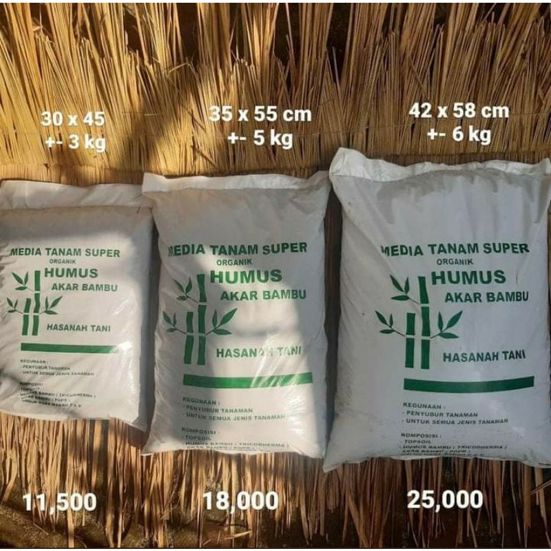 humus akar bambu 5kg asli...