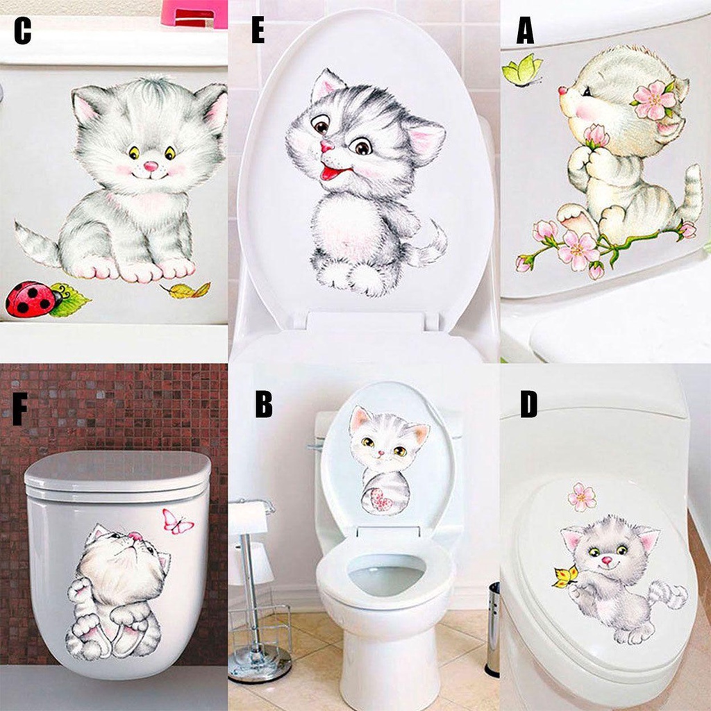 Wallpaper Poster Stiker Dinding Kitten Populer Ruang Tamu Toilet Kartun