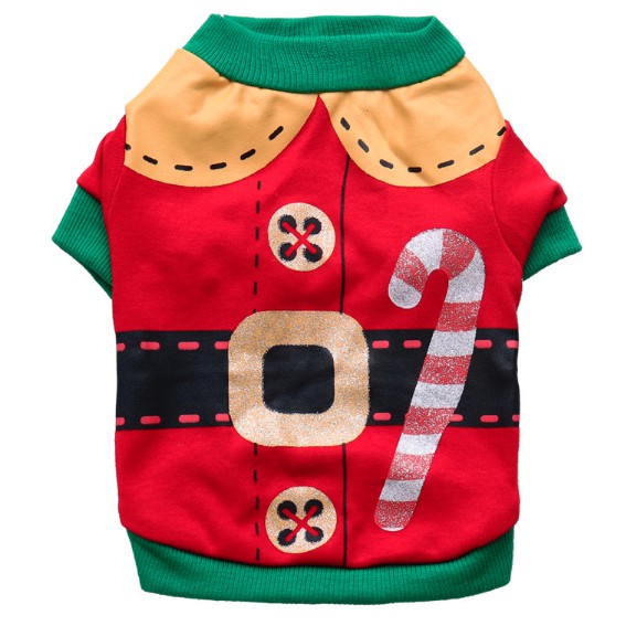 Baju Pet Anjing Kucing Motif CHRISTMAS Natal Hoodie Bahan Sweater Tebal Doggy Puppy Kitty Kecil Dog