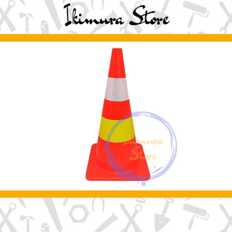 Traffic Cone 70cm Full Rubber 2 Tone/ Kerucut Jalan / Pembatas Jalan