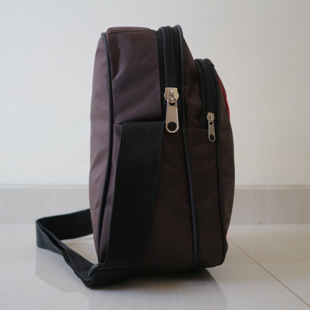 Jual Tas Selempang Sling Bag Cowok Warna Coklat Keren Murah Meriah Pria Laki-Laki Slempang Bagus