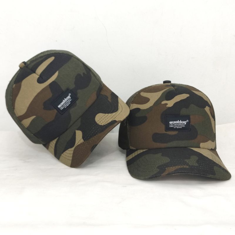 TOPI JARING PRIA DISTRO TRUCKER CAMO TOPI JARING ARMY DISTRO WANKBAY