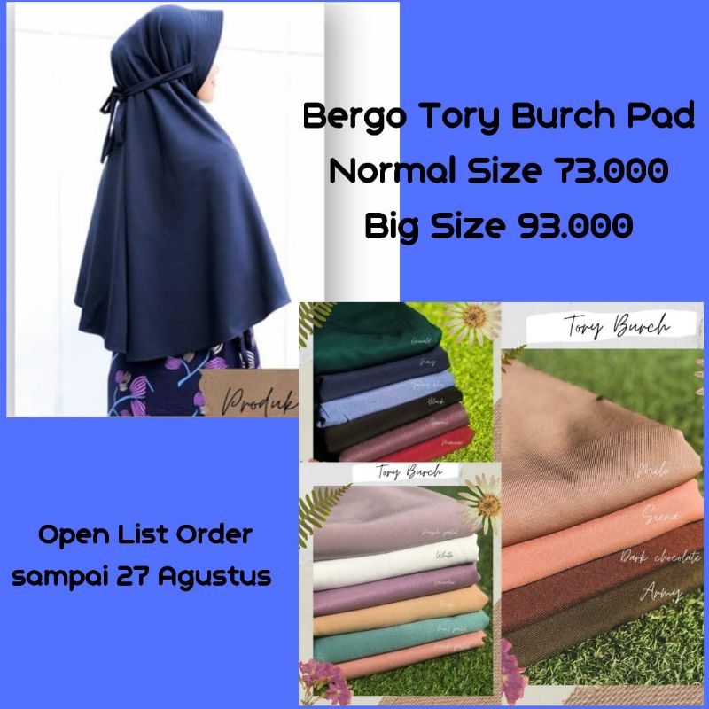 BERGO | Bergo Daily non ped. ped | bahan lady crepe. tory burch