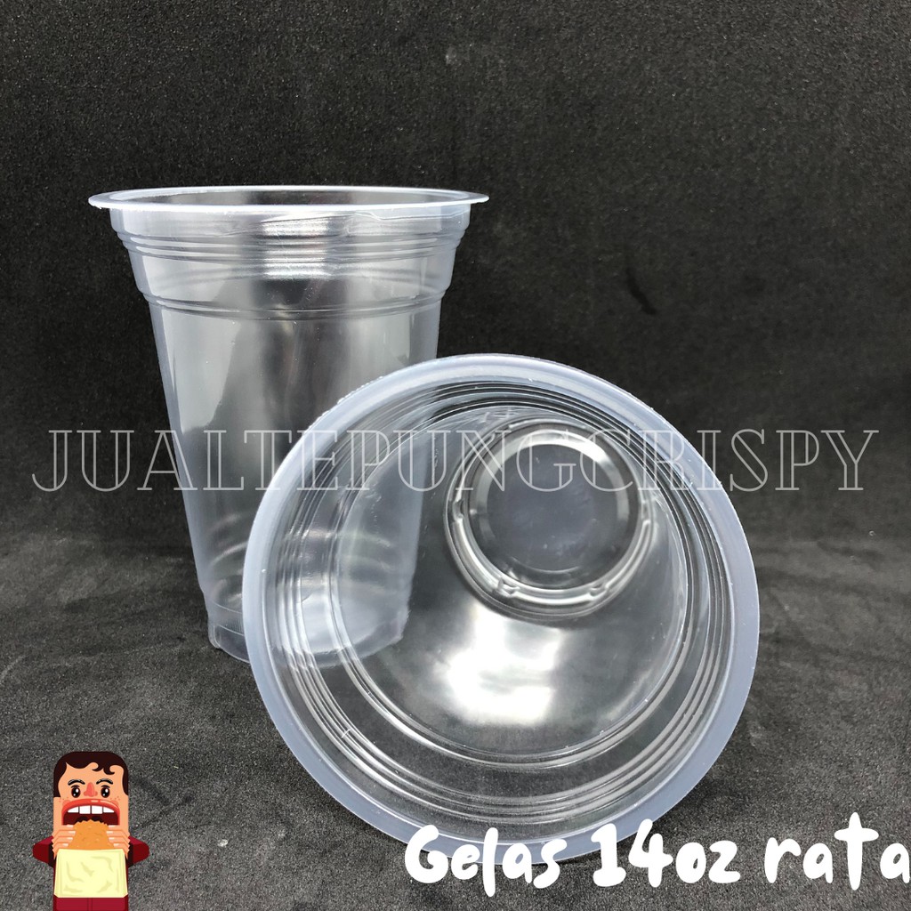 Gelas Plastik 14oz datar  / Gelas Plastik Rata / Plastik Cup / Cup Minuman