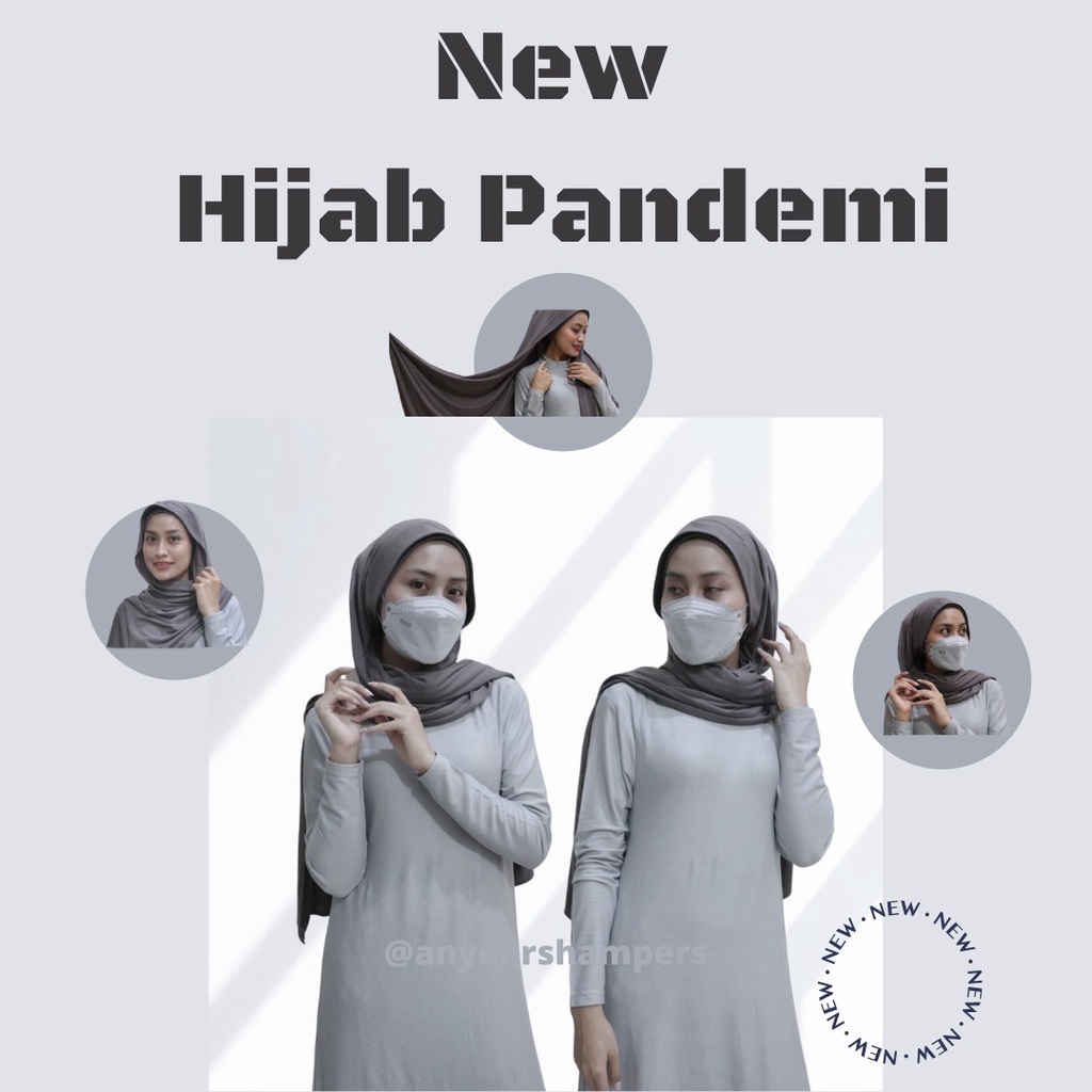 Pashmina Instant New Normal AULIA - ANYELIRS Pashmina Katun Premium dengan inner lubang telinga