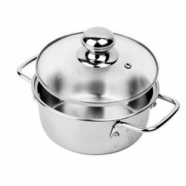 ROYAL LIFE SAUCE POT 22CM | PANCI STAINLESS TUTUP KACA 22CM