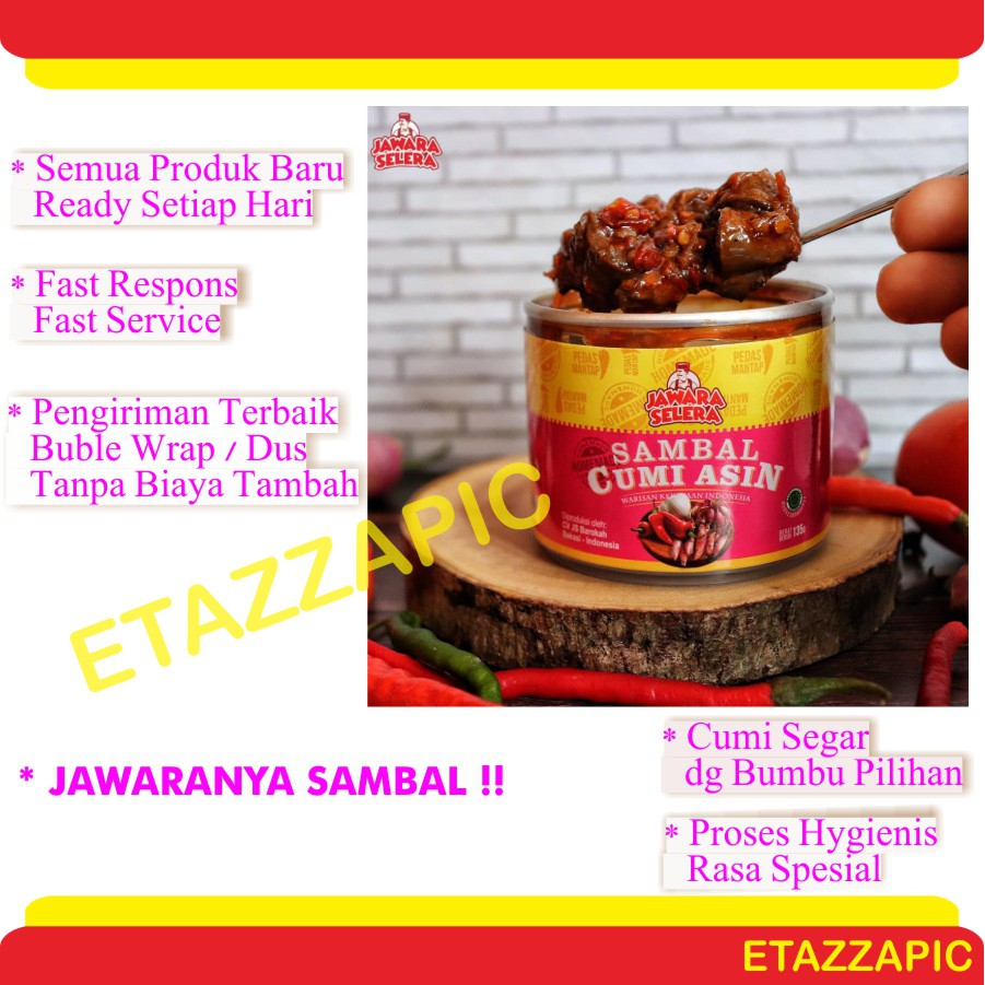 

Sambal JAWARA SELERA Sambel Baby Cumi Asin 135 Gr Sambel Cumi Asin Kemasan Kalengan Pedas