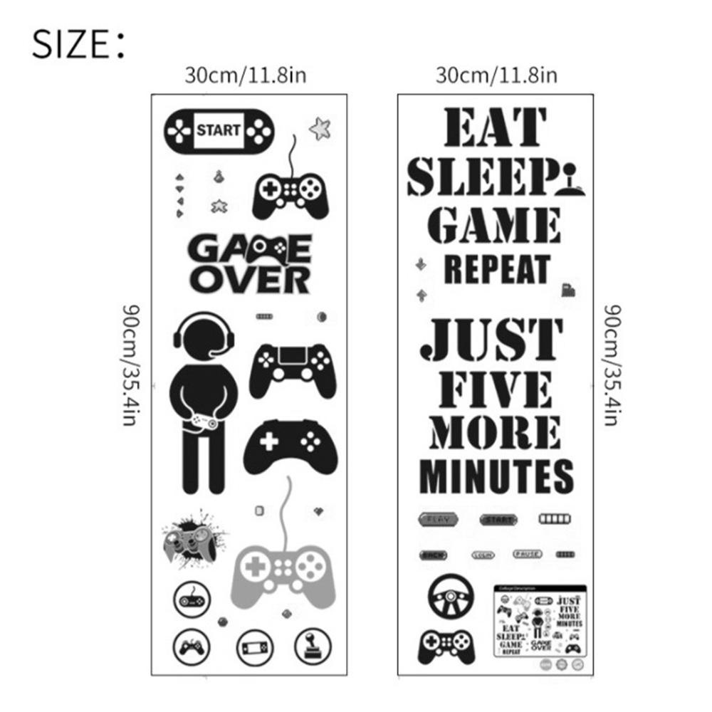 【 ELEGANT 】 Gamer Wall Sticker Party Removable for Bedroom Video Children Game Room Gaming Controller Playroom Decor