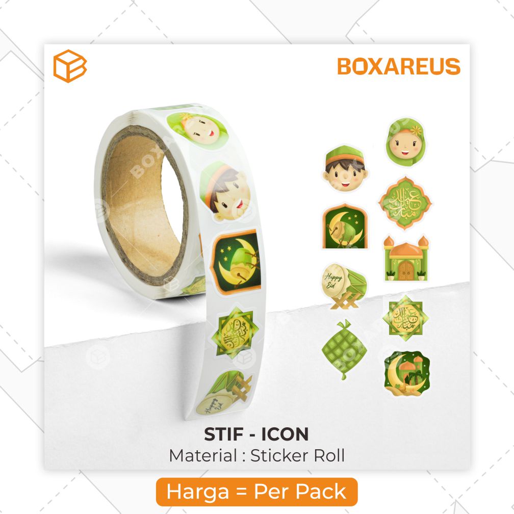 Sticker Lebaran Stiker Idul Fitri Label Hiasan Box Kemasan | STIF Icon