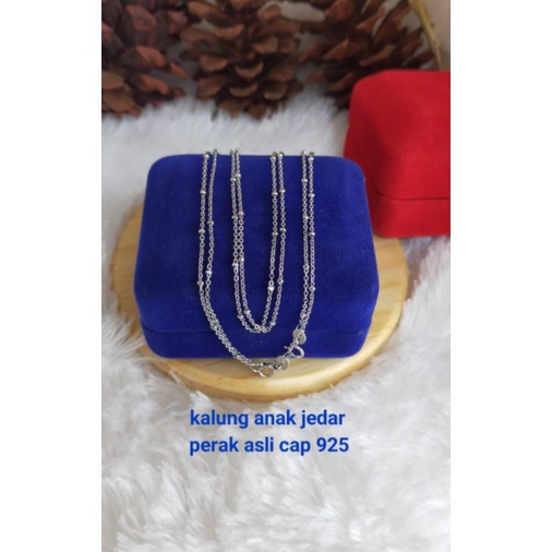 Kalung Jedar anak, Perak 925, Sepuh Emas Putih