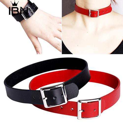 CH-01 kalung choker kulit belt gesper pu leather chocker jepang korea punk