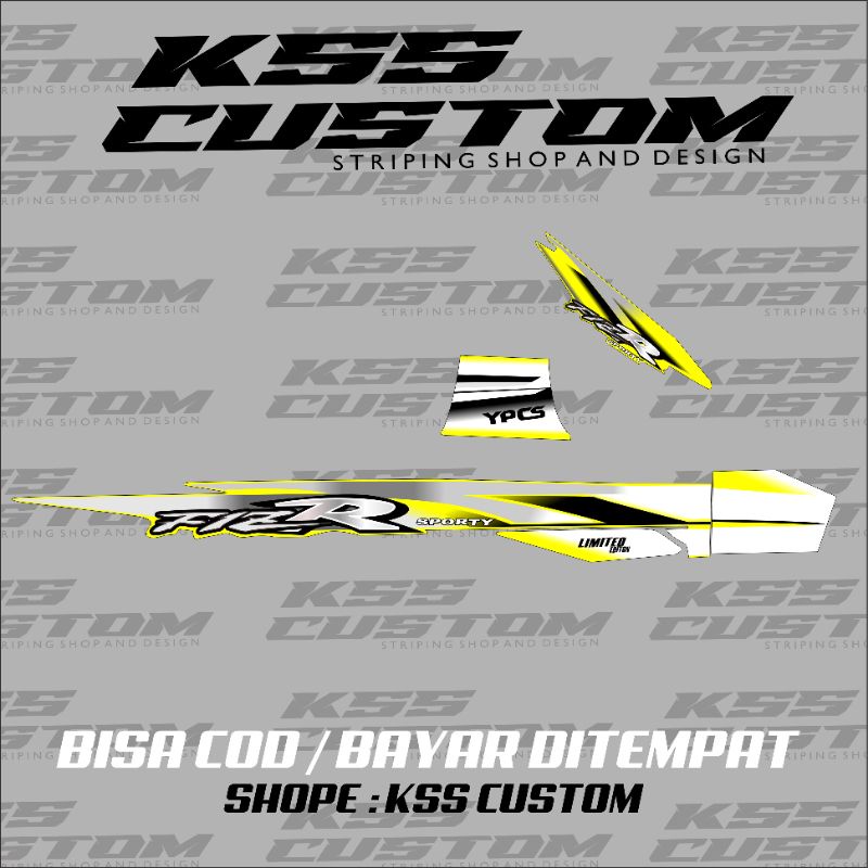 striping fiz r kuning putih - striping fiz r variasi kuning terbaru