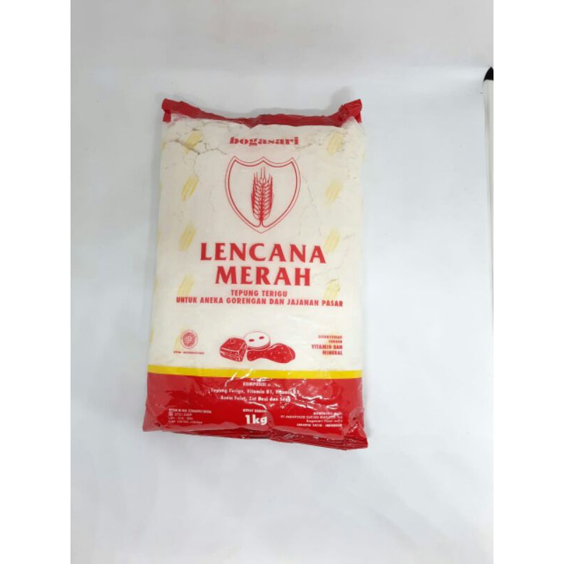 

TEPUNG TERIGU LENCANA MERAH LM BOGASARI KEMASAN 1KG