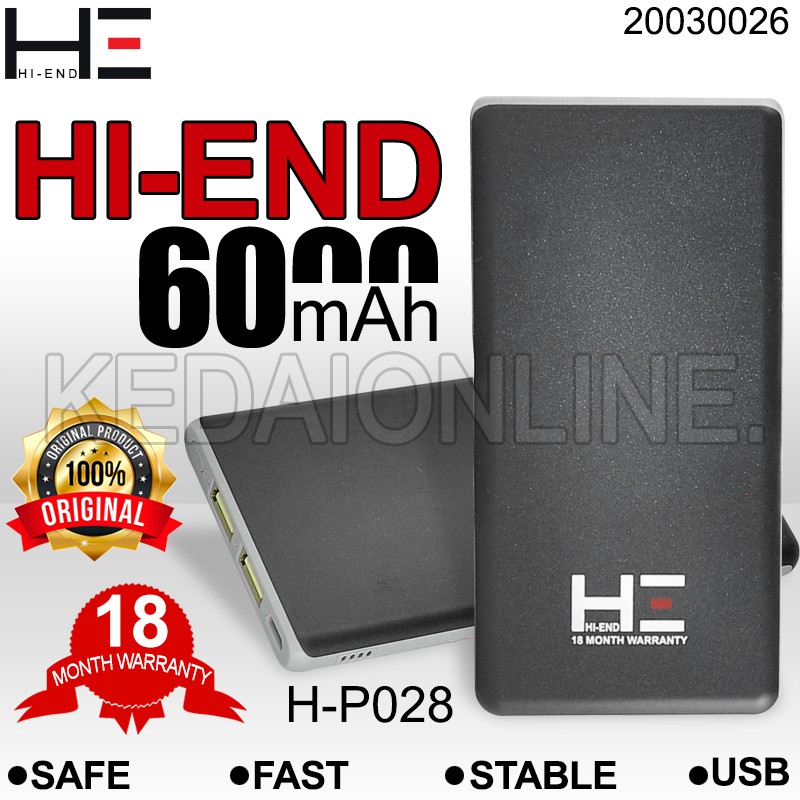 Hiend Powerbank 6000mah ORIGINAL Quick Charge / Powerbank Fast Charging
