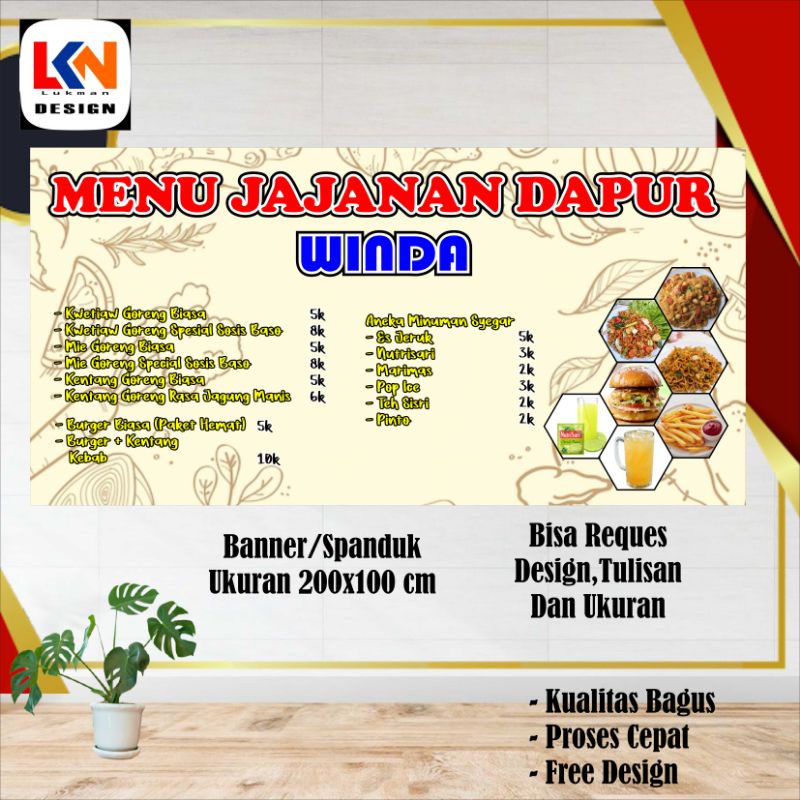 spanduk, banner menu jajanan
