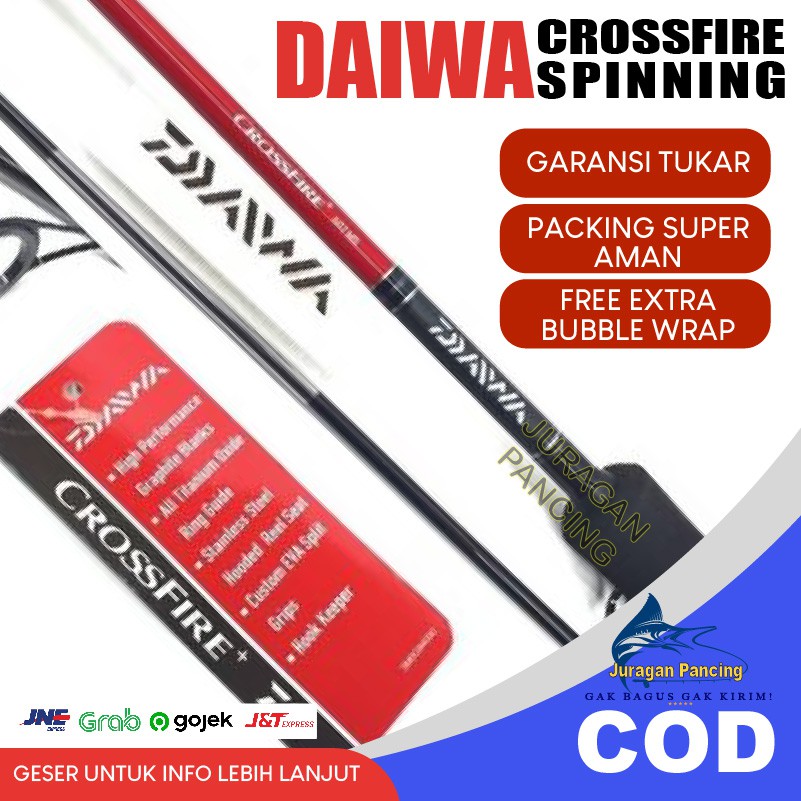 JORAN DAIWA CROSSFIRE SPINNING ROD CARBON KARBON 8-17LB 1.8M 602 180CM LAUT PREMIUM