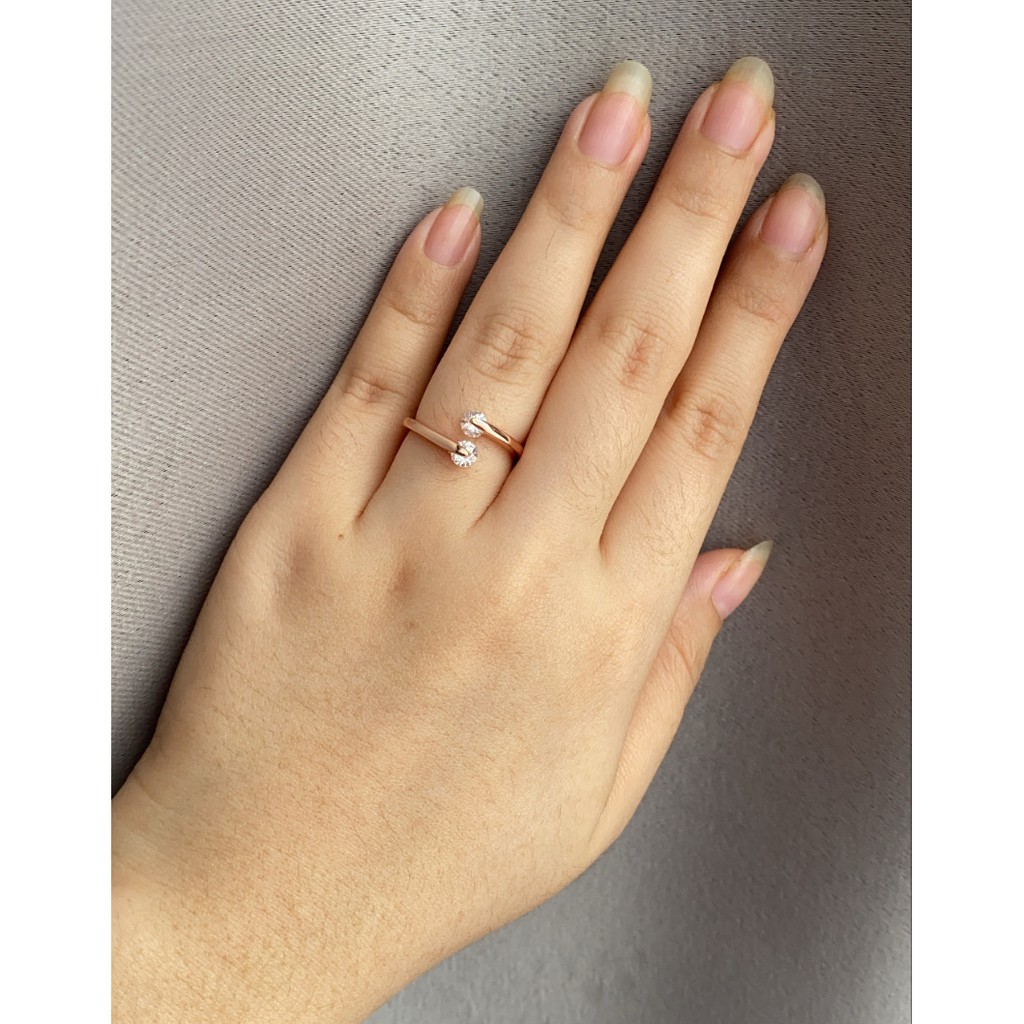 Cincin Cewek Wanita Lapis Emas Permata Elegant Mewah Import ZY05 Cocok Kado