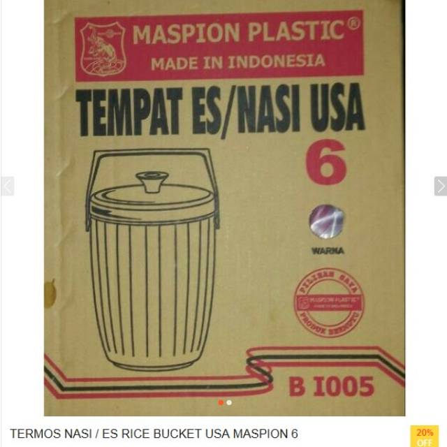 Maspion BI-005 Termos Nasi & Es 6 Liter - Pink, Hijau dan Biru