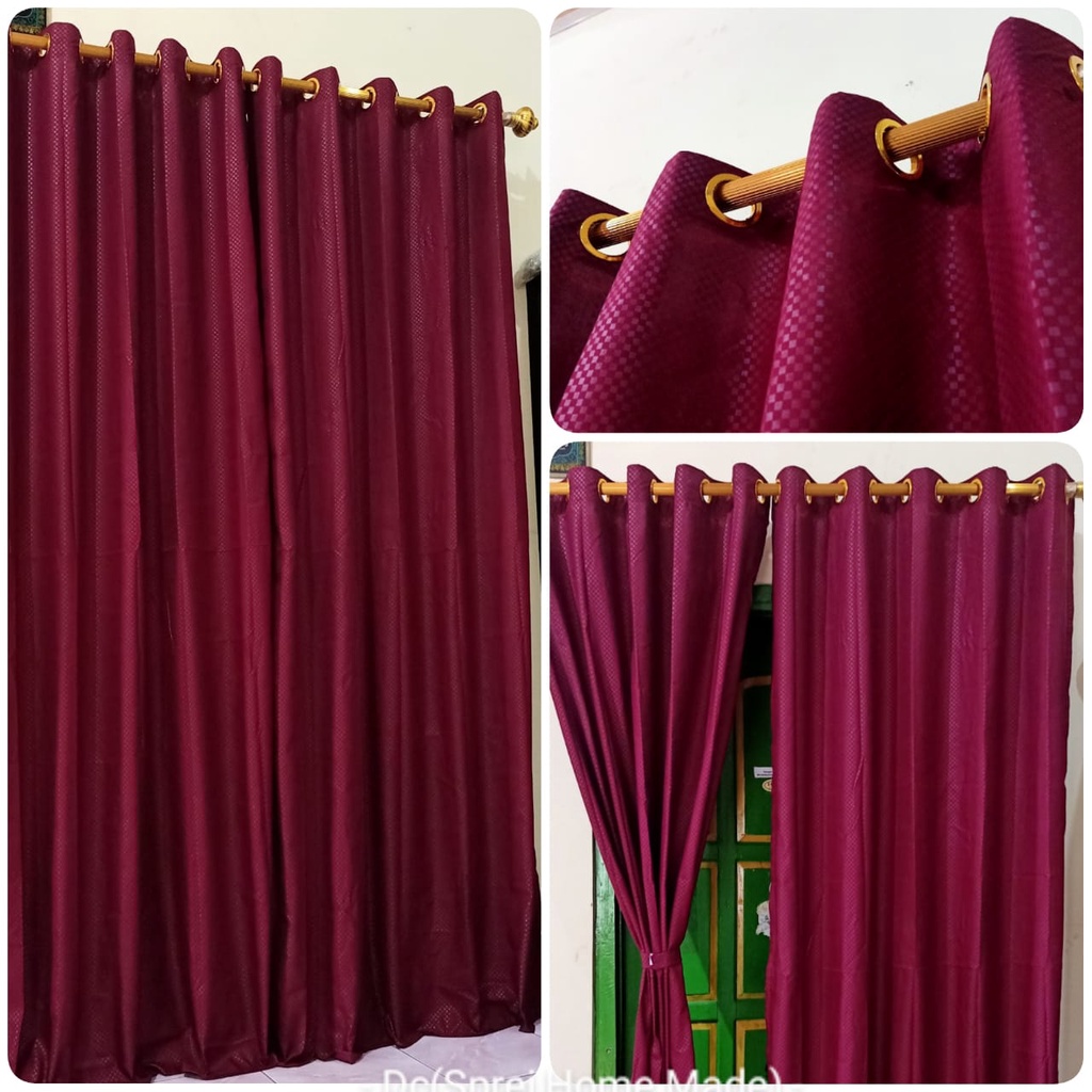 Gorden Smokring12 Lubang135x210CM Hordeng Smokring Pintu Ring Bulat Smokring