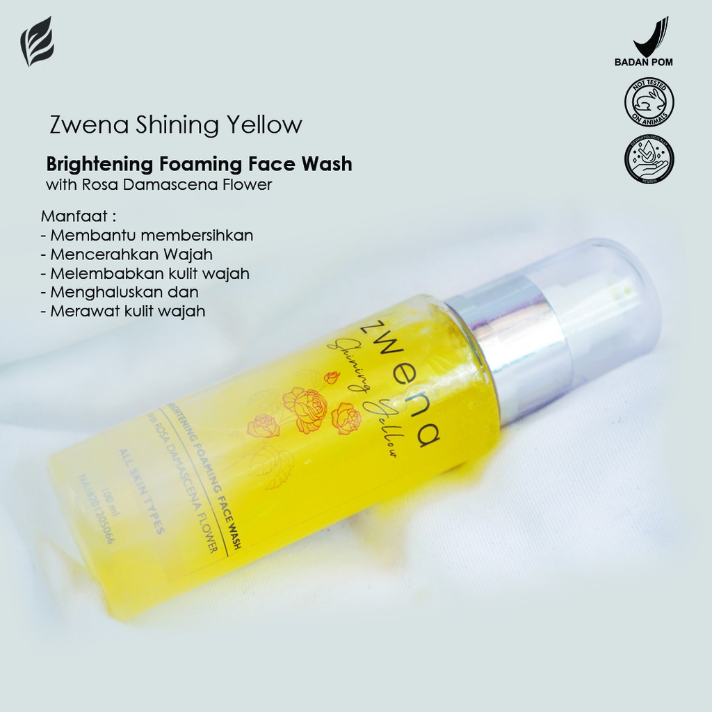 ZWENA Brightening Foaming Facewash with Rossa damascena Flower Extract Skincare Facial wash Zwena Pencerah, Pelembab dan Merawat kulit Wajah ORIGINAL BPOM