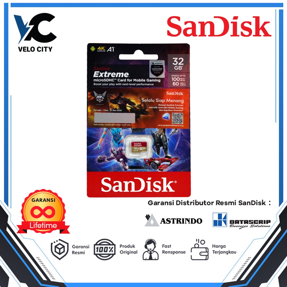 Memory Card | Micro SD 32GB SanDisk Extreme Gaming Limited Edition - Garansi Resmi Lifetime