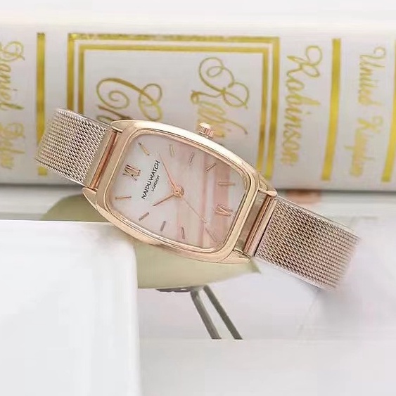 Jam Tangan Wanita Strap Rantai Pasir Analog Quartz Korean Import