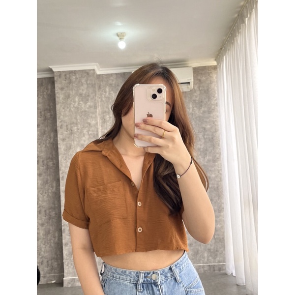 ESTER TOP | CROP TOP | KEMEJA CROP TOP | KEMEJA CROP