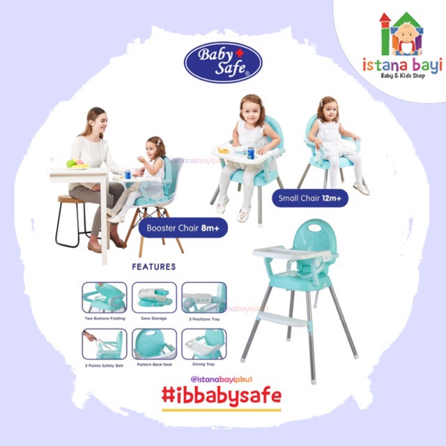 Baby Safe High Chair 3 in 1 / Kursi makan anak/HC05P