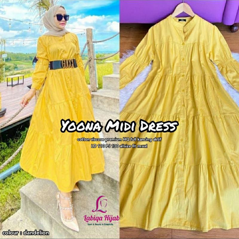 Lenora Midi Dress Bahan Katun HQ Best Seller