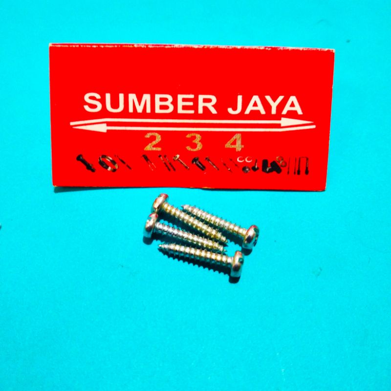 Baut TPJP M4 x 5/8 Putih isi 100 PCS Skrup 4 x 5/8 TERMURAH