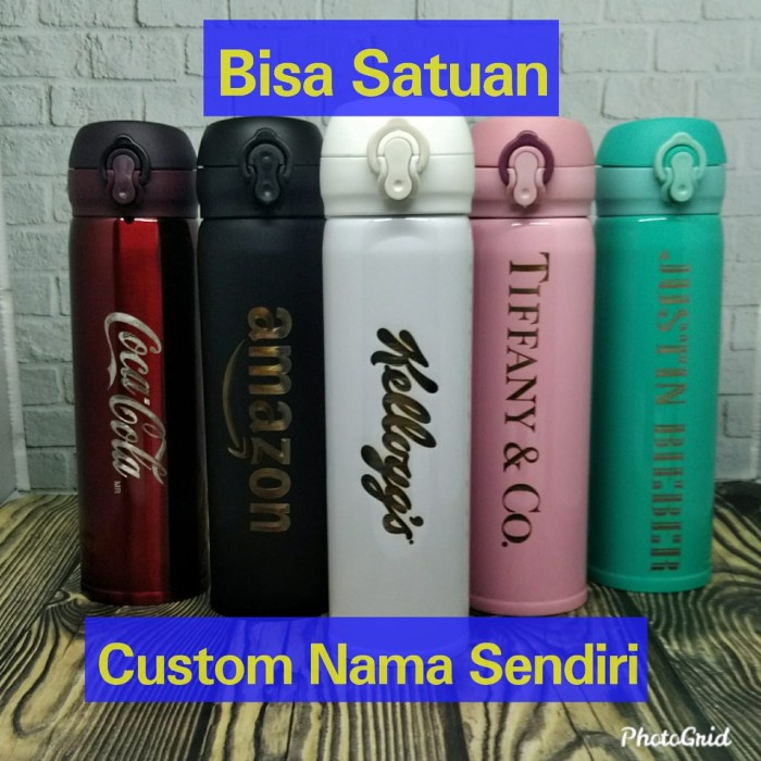 Botol Minum [CUSTOM GRAFIR] TERMOS TUMBLR NIAGARA 500 ML STAINLESS - Biru Muda(S1E8) Termos Transpar