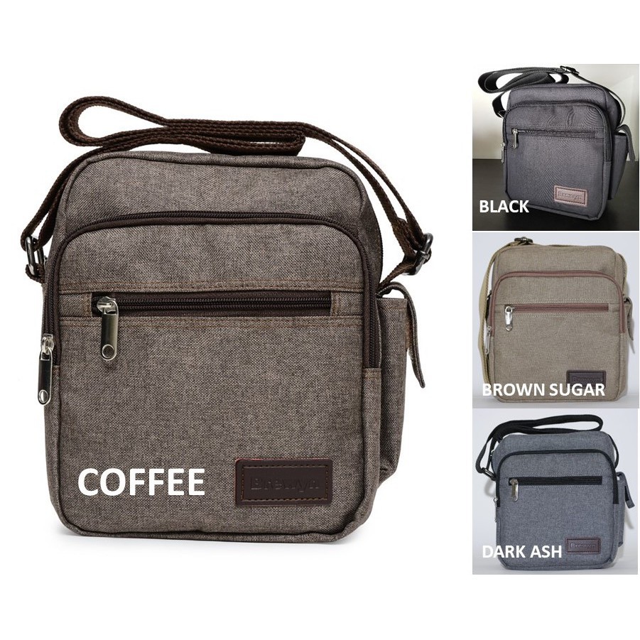 Unik BREWYN IRVINE Mens Messenger Bag   Tas Messenger Kanvas Polyester Pria   IRVINE Murah