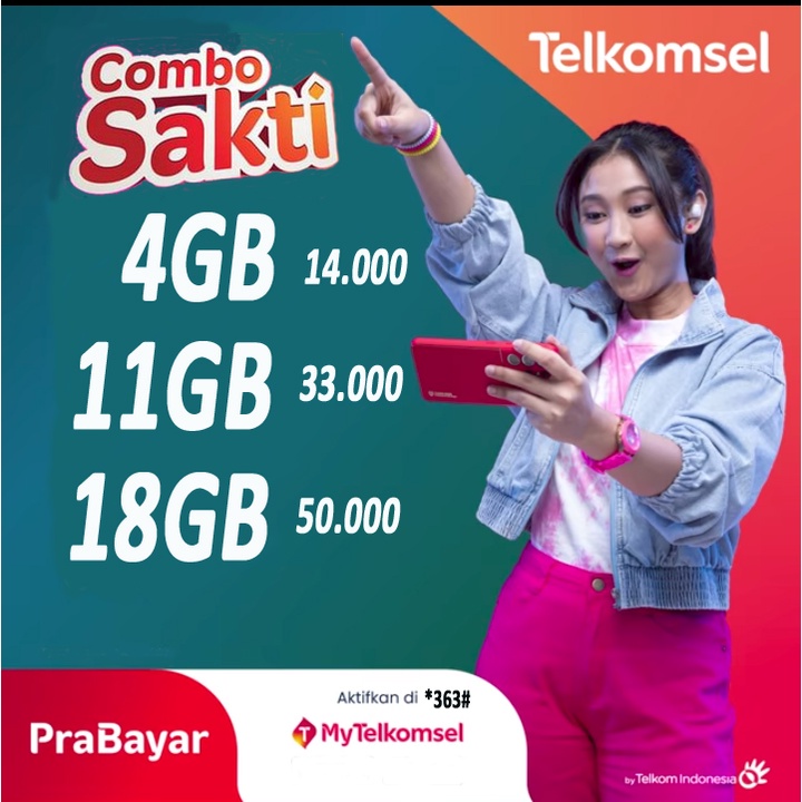 KARTU COMBO SAKTI TELKOMSEL 4GB/11GB/18GB