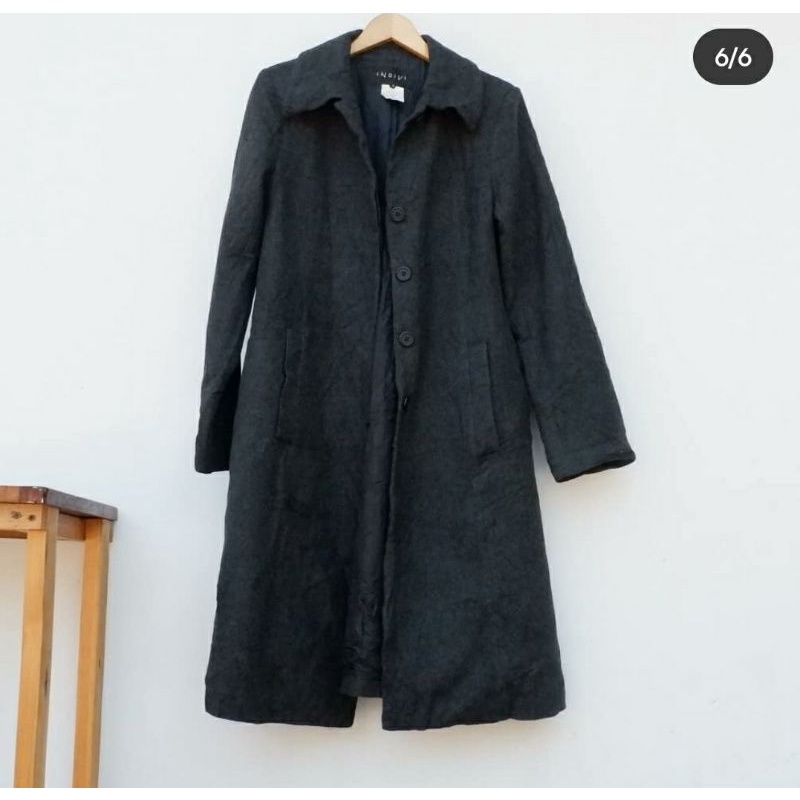 preloved coat coat thrift coat merk INDIVI  wool bukan zara uniqlo