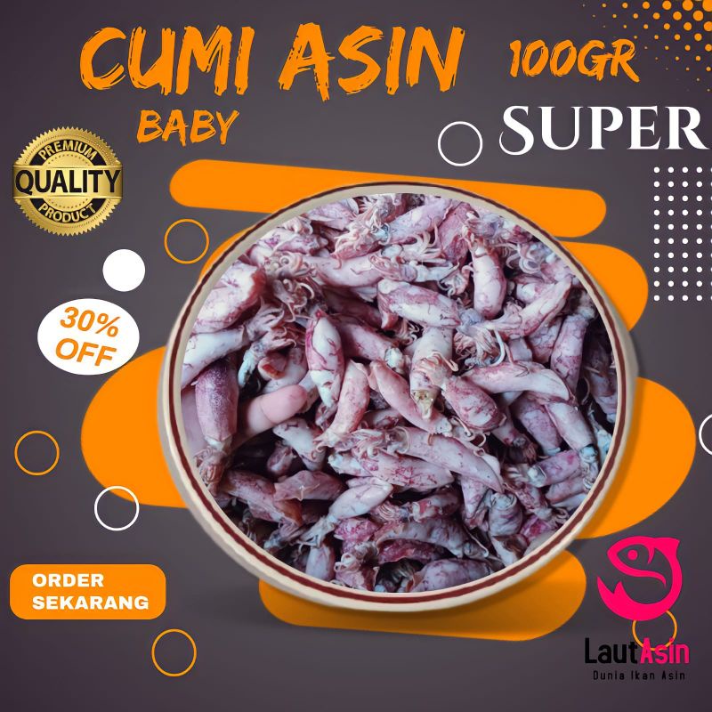 

Cumi Baby Ikan Asin Semi Kering Kualitas Super Kemasan 100gr