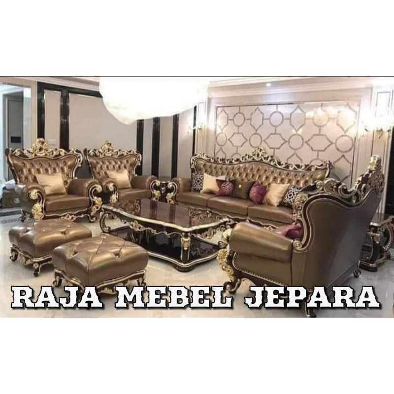 kursi tamu royal kayu jati grade A, sofa tamu mewah jepara, furniture jepara