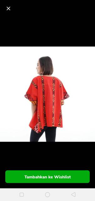 Blus tenun motof toraja red X1