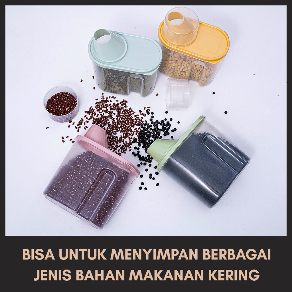 TEMPAT PENYIMPANAN SEREAL | BERAS KONTAINER MAKANAN | FOOD STORAGE DAPUR | CEREAL STORAGE JAR