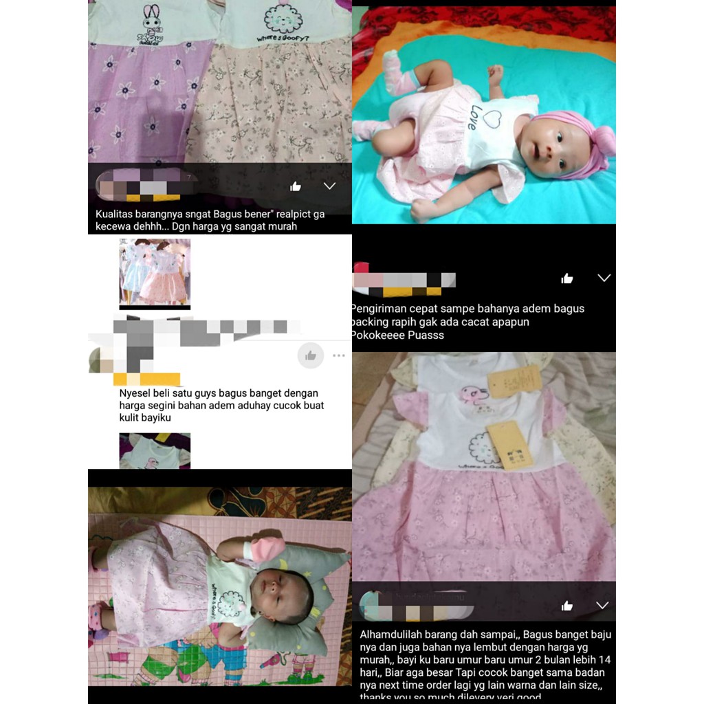 Dress DN01 NewBorn Anak Bayi Perempuan Newborn Imut Lucu Import Impor Pakaian Best Seller Murah-3