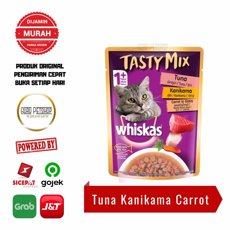 Whiskas Tasty Mix Pouch 70gr Whiskas Tasty Mix Sachet Makanan Basah