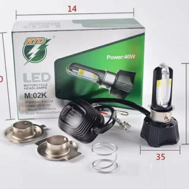 Lampu Depan Led 4 Sisi AC DC H6 40W Plus Senja M02K RTD