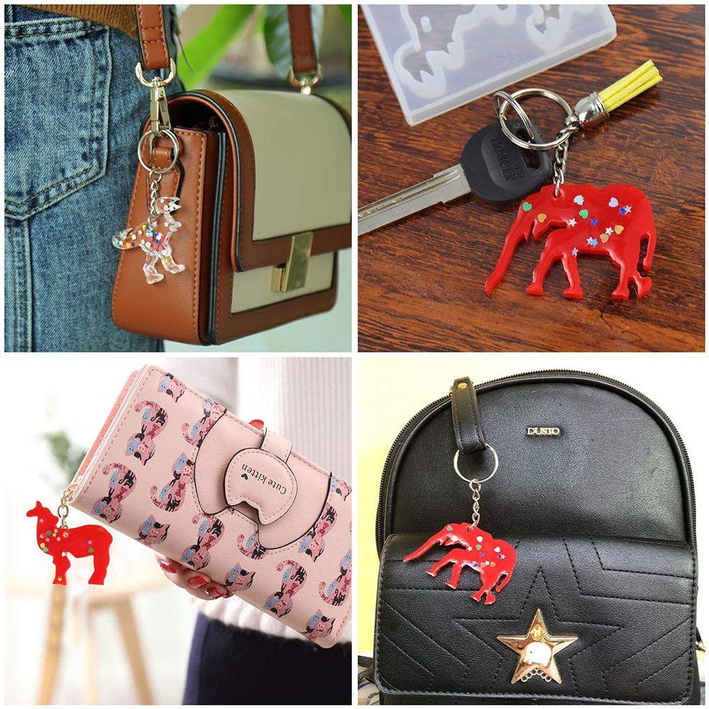 R-flower Animal Resin Cetakan Dekorasi Rumah Dinosaurus Hiu Gajah DIY Epoxy Gantungan Kunci Decor Making Props Silicone Casting Cetakan