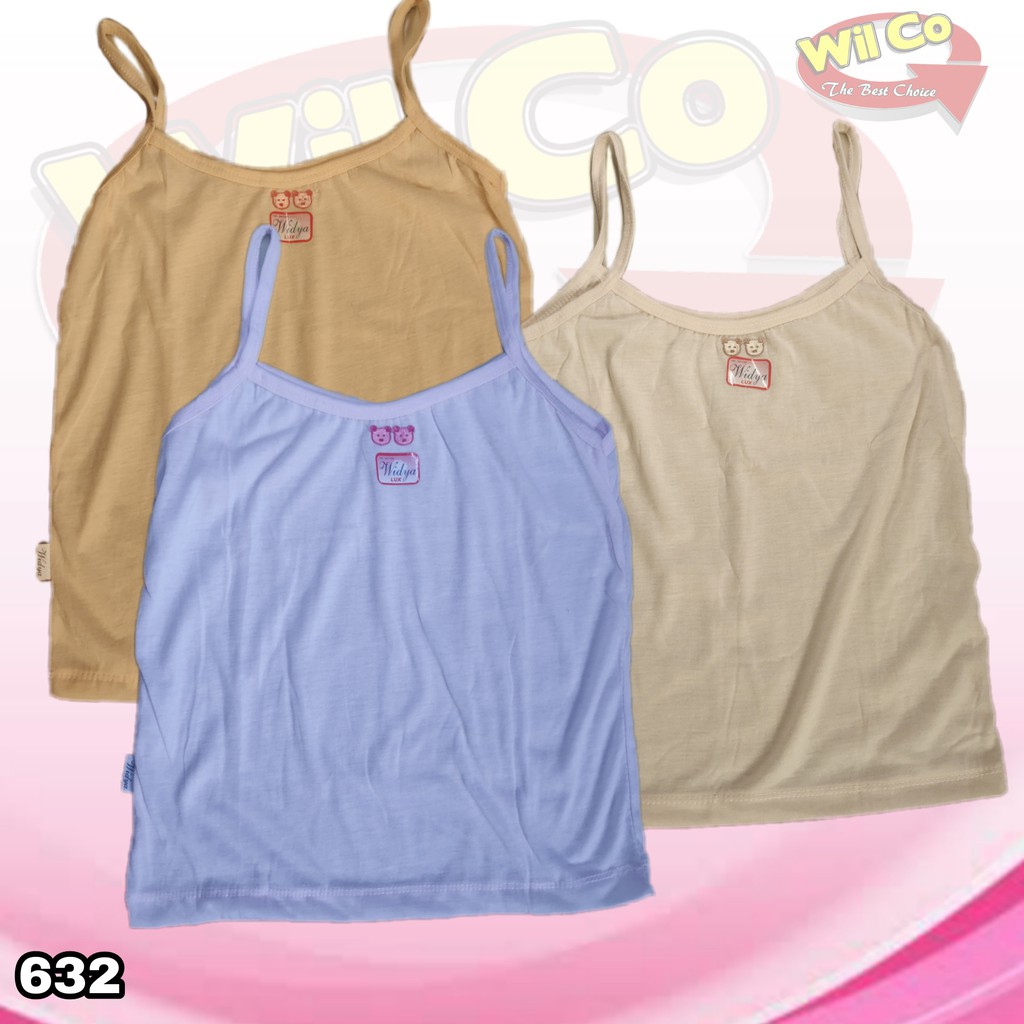 K632 (1-3 pcs) Tanktop Kamisol Remaja Singlet Perempuan Tali Kecil Size M - XL